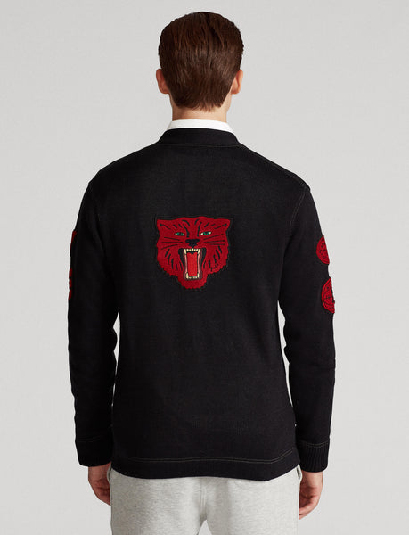 Polo Ralph Lauren Cotton Letterman Cardigan, Black