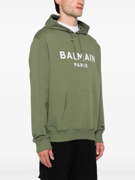 BALMAIN PARIS HOODIE, KHAKI