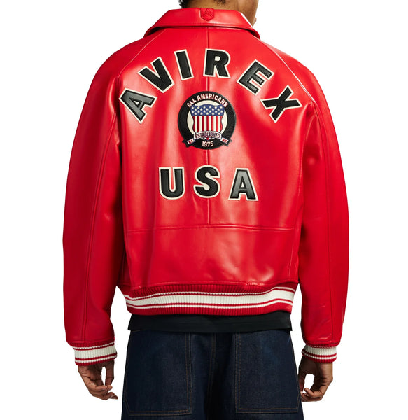AVIREX ICON JACKET, SALVAGE RED