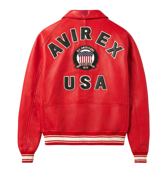 AVIREX ICON JACKET, SALVAGE RED