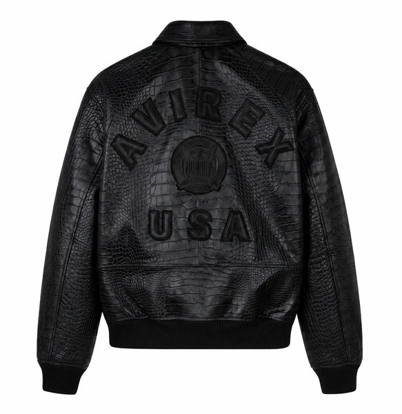 AVIREX LIMITED EDITION CROC ICON JACKET,BLACK