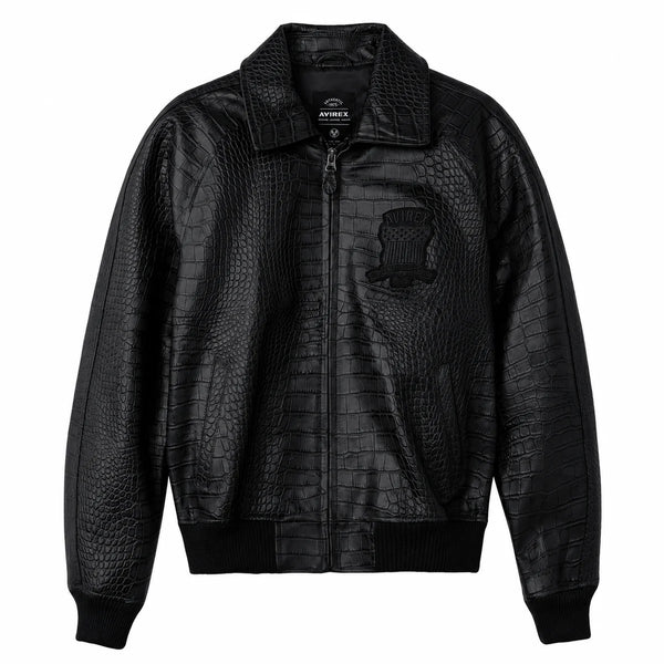 AVIREX LIMITED EDITION CROC ICON JACKET,BLACK