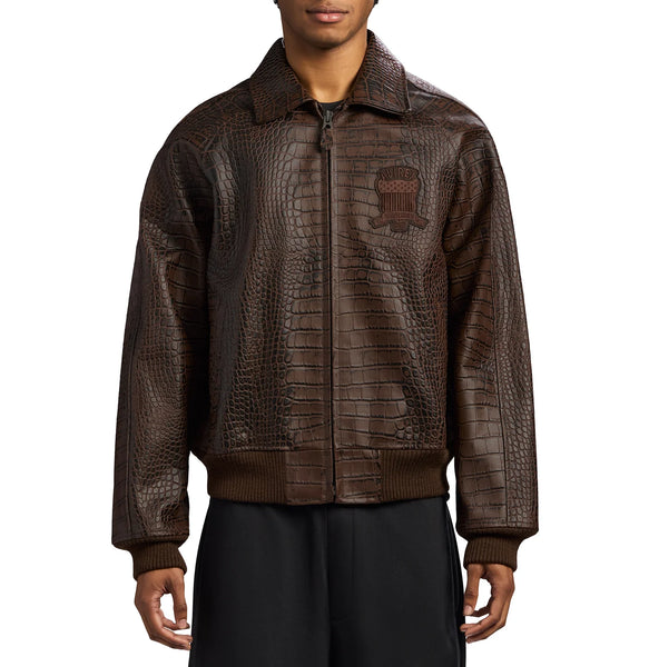 AVIREX LIMITED EDITION CROC ICON JACKET, ESPRESSO