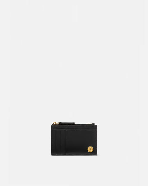 VERSACE MEDUSA CARD HOLDER, Black+Gold