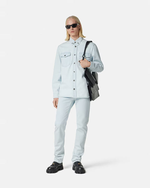 VERSACE SLIM FIT JEANS, Light Blue