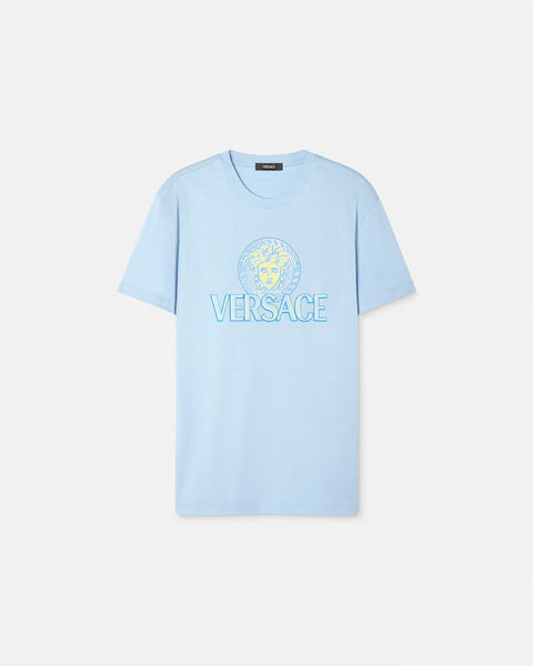 VERSACE Medusa Logo T-Shirt, Pastel Blue