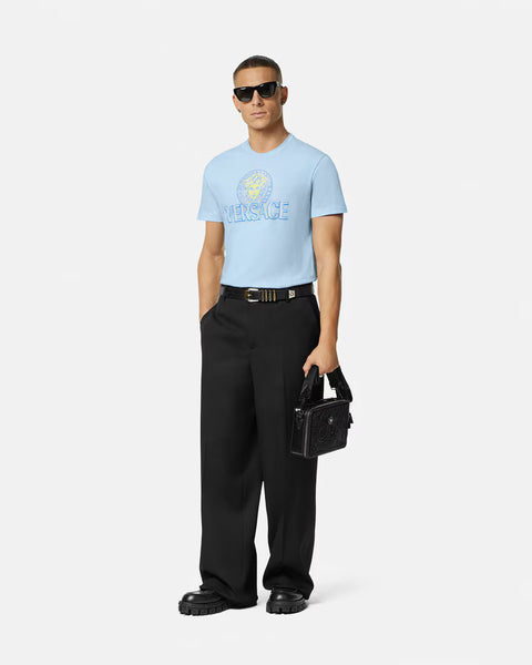 VERSACE Medusa Logo T-Shirt, Pastel Blue