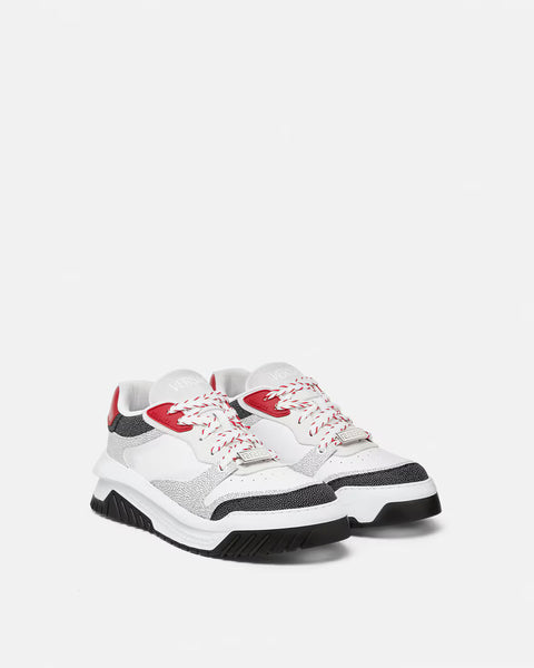 VERSACE ODISSEA SNEAKERS, RED+WHITE