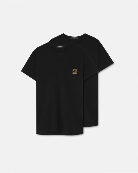 VERSACE MEDUSA UNDERSHIRT 2-PACK, BLACK