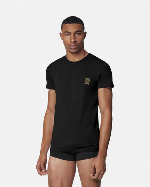 VERSACE MEDUSA UNDERSHIRT 2-PACK, BLACK