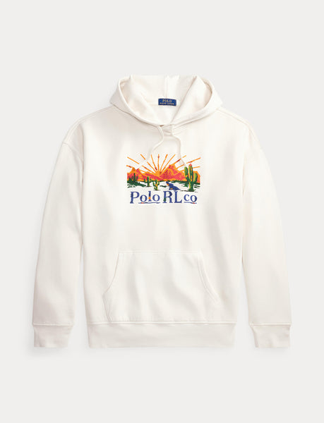 Polo Ralph Lauren Relaxed Fit Fleece Graphic Hoodie, White