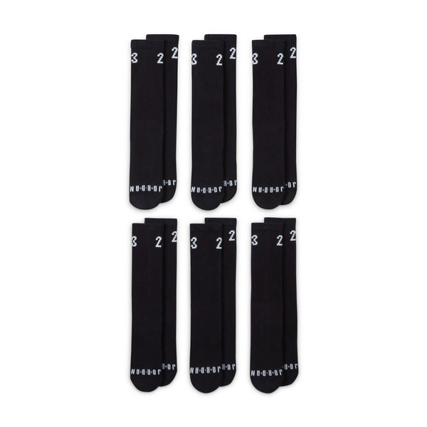 Jordan Essentials Crew Socks 6-Pack, BLACK/WHITE