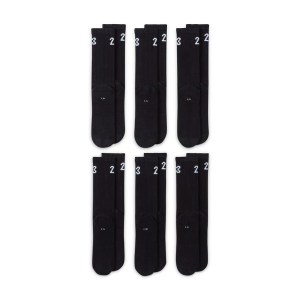 Jordan Essentials Crew Socks 6-Pack, BLACK/WHITE