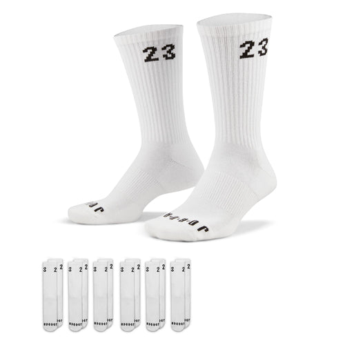 Jordan Essentials Crew Socks 6-Pack, WHITE/BLACK