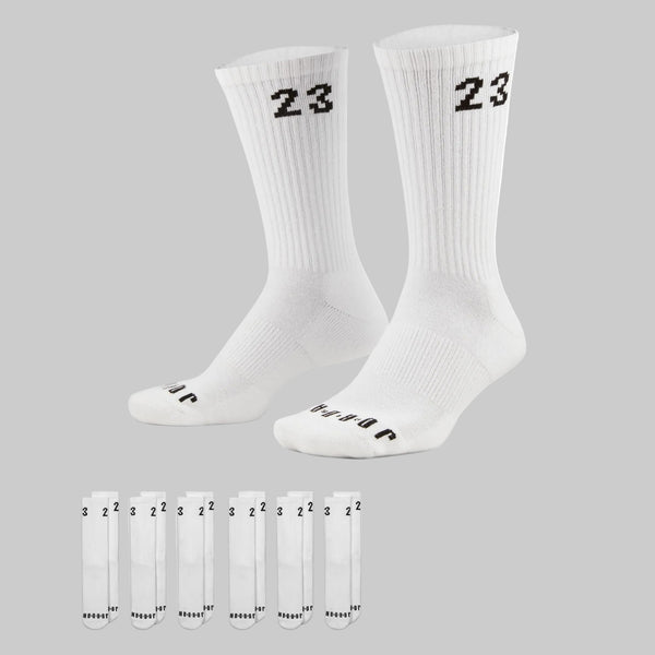 Jordan Essentials Crew Socks 6-Pack, WHITE/BLACK