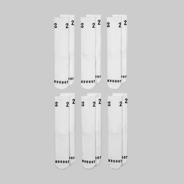 Jordan Essentials Crew Socks 6-Pack, WHITE/BLACK