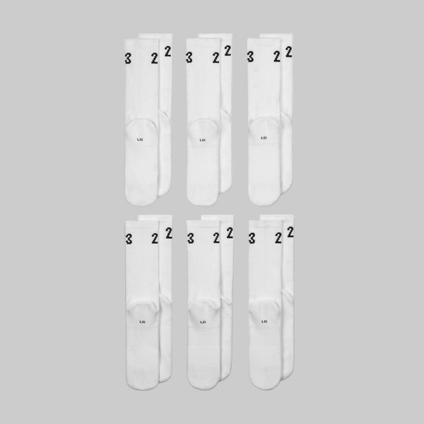 Jordan Essentials Crew Socks 6-Pack, WHITE/BLACK