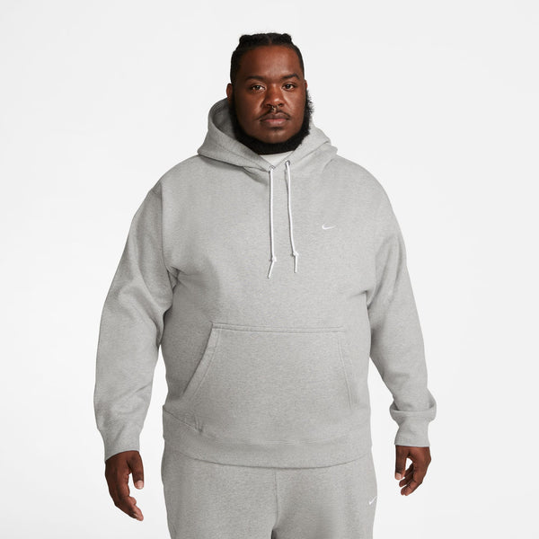 Nike Solo Swoosh Hoodie, DK GREY HEATHER/WHITE