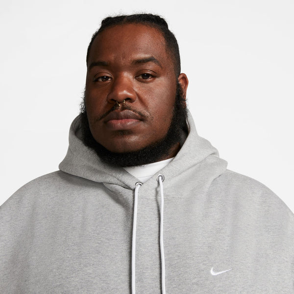 Nike Solo Swoosh Hoodie, DK GREY HEATHER/WHITE