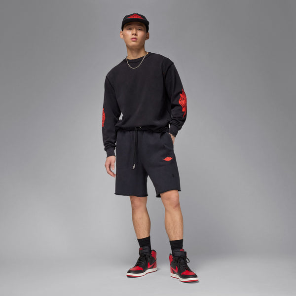 Air Jordan Rare Air Men's French Terry Shorts, Black/chile Red