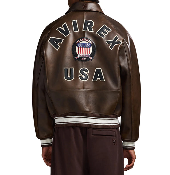 AVIREX ICON JACKET, VINTAGE BROWN