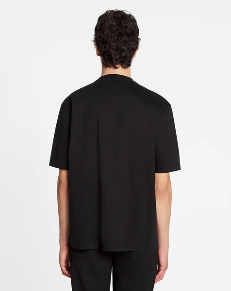 LANVIN CLASSIC CURB EMBROIDERED T-SHIRT, BLACK