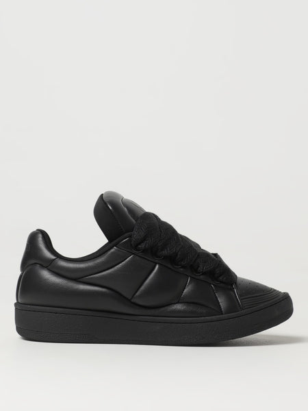 LANVIN X FUTURE CURB 3.0 LEATHER SNEAKERS, BLACK/RED