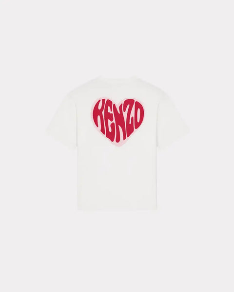 KENZO HEART OVERSIZE T-SHIRT, OFF WHITE