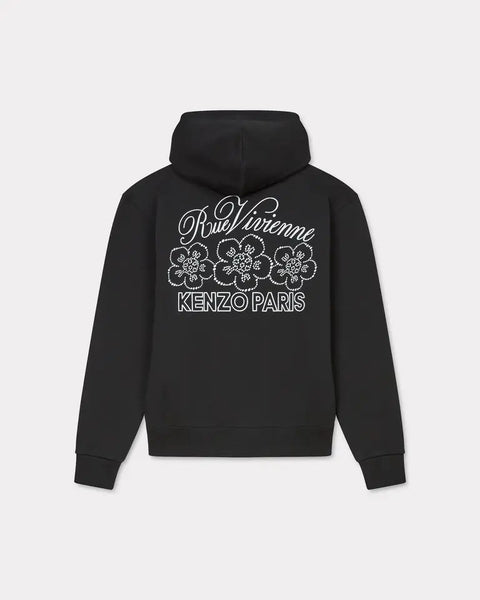 KENZO CONSTELLATION EMBROIDERED ZIP HOODIE, BLACK