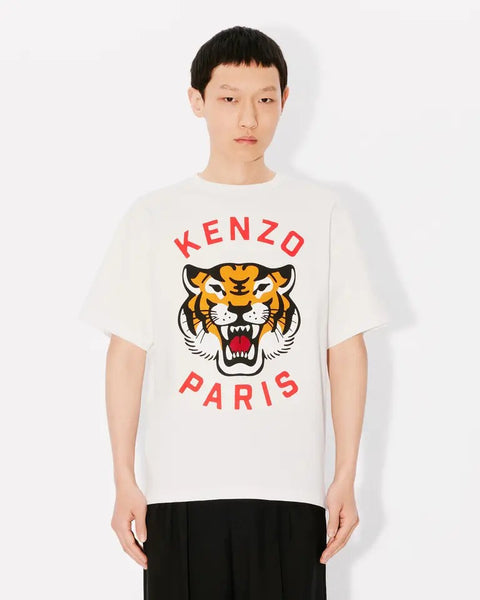 KENZO LUCKY TIGER OVERSIZE T-SHIRT, OFF WHITE