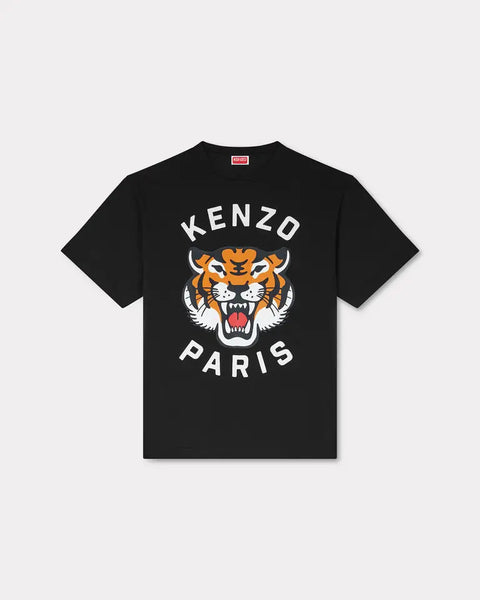 KENZO LUCKY TIGER OVERSIZE T-SHIRT, BLACK