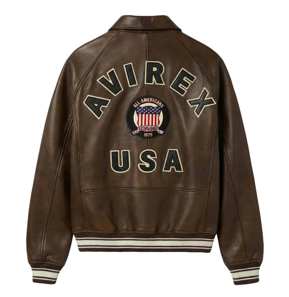 AVIREX ICON JACKET, VINTAGE BROWN