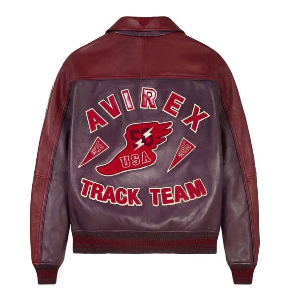 AVIREX TRACK TEAM JACKET, DARK CHERRY