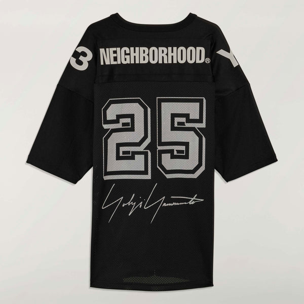 Y-3 X NEIGHBORHOOD FOOTBALL JERSEY, BLACK