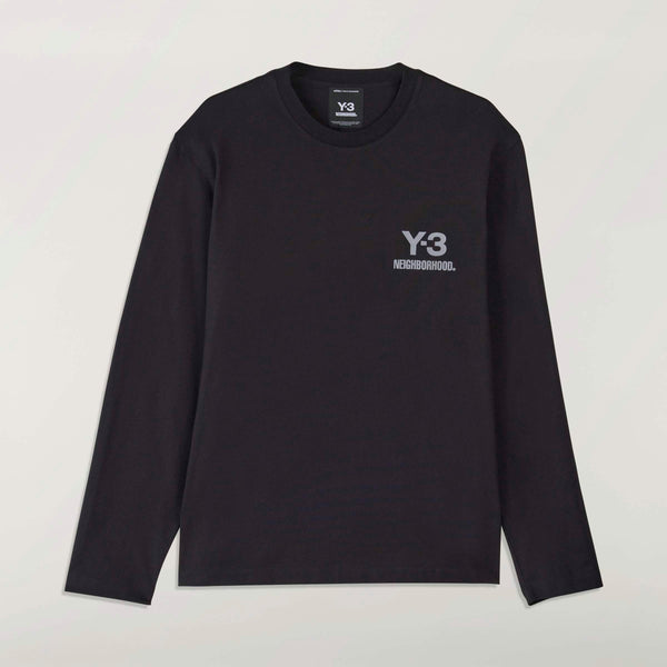 Y-3 X NEIGHBORHOOD LOGO LONG SLEEVE T-SHIRT, BLACK