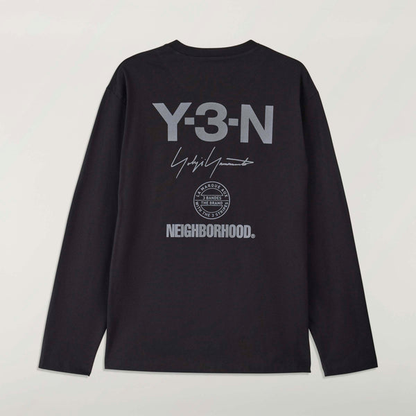 Y-3 X NEIGHBORHOOD LOGO LONG SLEEVE T-SHIRT, BLACK