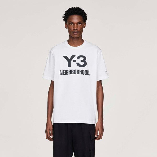 Y-3 X NEIGHBORHOOD LOGO T-SHIRT, WHITE