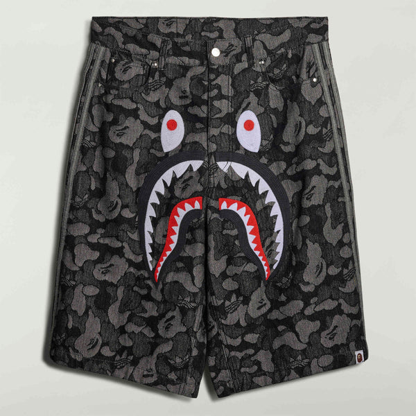 SHARK DENIM JORTS BAPE, BLACK