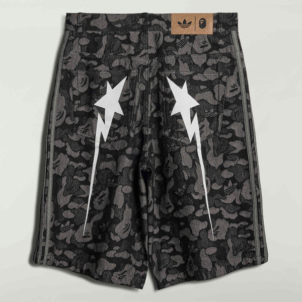 SHARK DENIM JORTS BAPE, BLACK