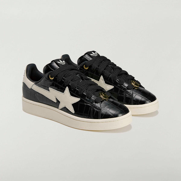 ADIDAS X BAPE CAMPUS 00S, CBLACK/OWHITE/GOLDMT