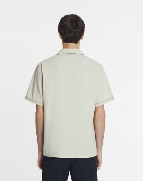 LANVIN FlLUID COTTON BOWELING SHIRT, MASTIC