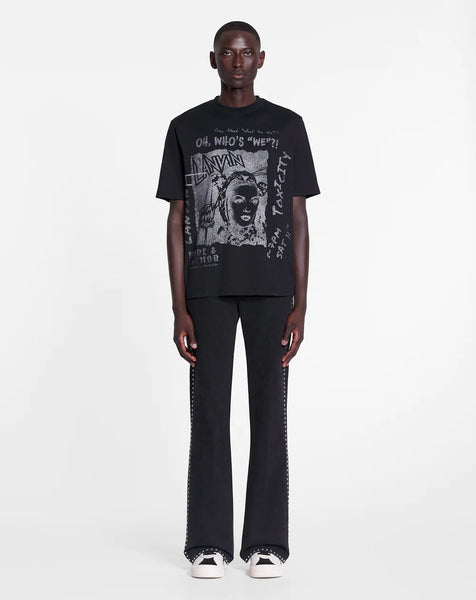 LANVIN X FUTURE UNISEX CLASSIC PRINTED T-SHIRT, BLACK
