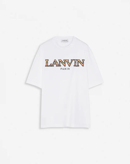 LANVIN X FUTURE UNISEX LOOSE-FIT PRINTED T-SHIRT, WHITE MUSTANG