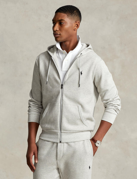 Polo Ralph Lauren Double Knit Fleece Hoodie, Grey Heather