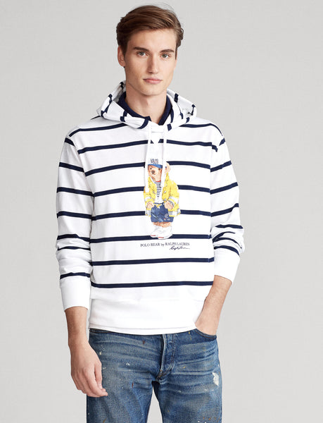 POLO RALPH LAUREN CP-93 Bear Mesh Hooded Jersey, White/ Multi