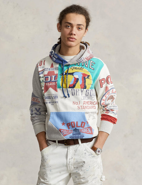 Polo Ralph Lauren Patchwork Hoodie, Deckwash White