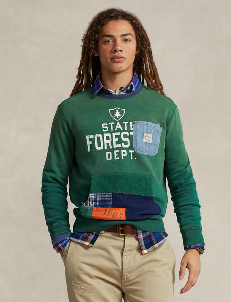 Polo Ralph Lauren Patchwork Fleece Sweatshirt, Green