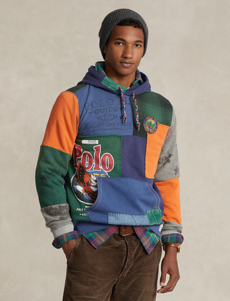 Polo Ralph LaurenPatchwork Fleece Hoodie, Blue