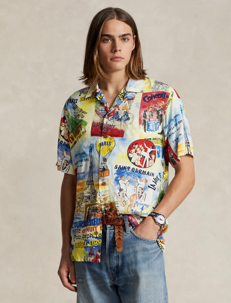 Polo Ralph Lauren Poster Print Camp Shirt, Multi
