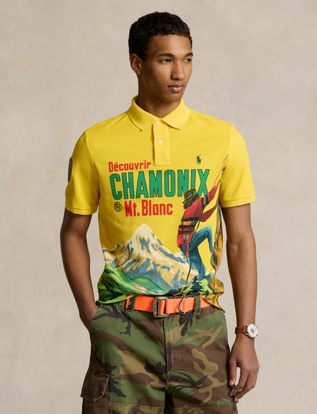 Polo Ralph Lauren Classic Fit Mesh Graphic Polo Shirt, Canary Yellow